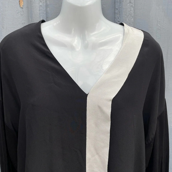Pink Tartan Black Silk Grosgrain Accent Blouse, size M - Picture 2 of 10